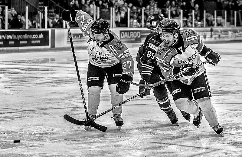 Chasing the Puck.jpg - Monochrome Exhibition Print